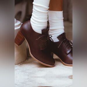Bali Elf Handmade Lace Oxford Leather Heels